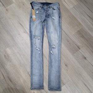 Ksubi Light Blue Skinny Jeans with Distressed Details